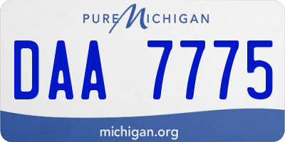 MI license plate DAA7775