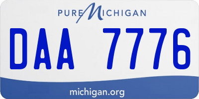 MI license plate DAA7776