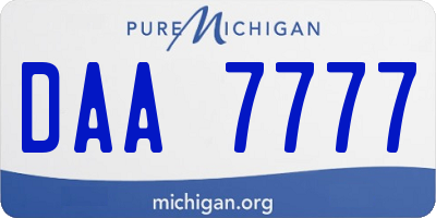 MI license plate DAA7777