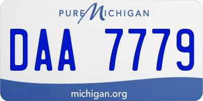 MI license plate DAA7779