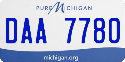 MI license plate DAA7780