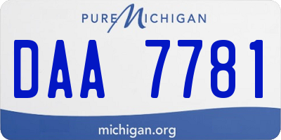 MI license plate DAA7781