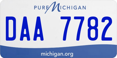 MI license plate DAA7782