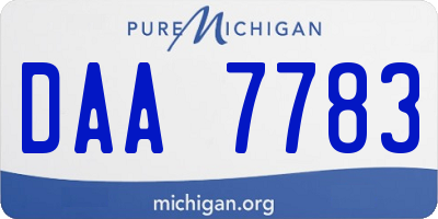MI license plate DAA7783