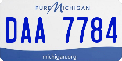 MI license plate DAA7784