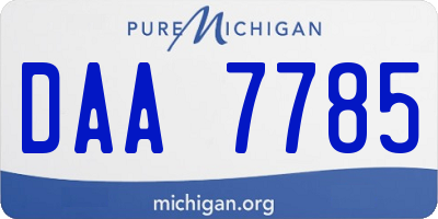 MI license plate DAA7785