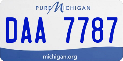 MI license plate DAA7787