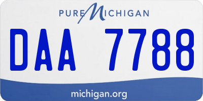 MI license plate DAA7788