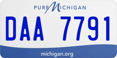 MI license plate DAA7791
