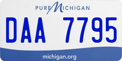 MI license plate DAA7795