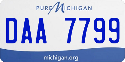 MI license plate DAA7799