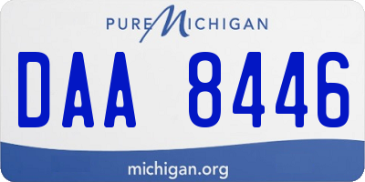MI license plate DAA8446