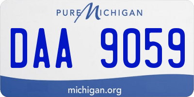 MI license plate DAA9059