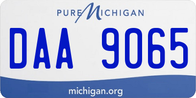 MI license plate DAA9065