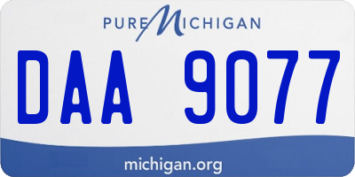 MI license plate DAA9077