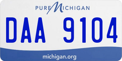 MI license plate DAA9104