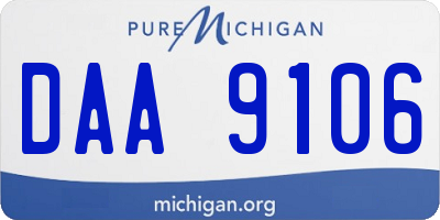 MI license plate DAA9106