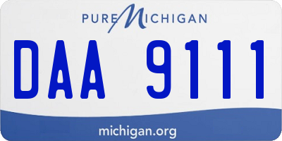 MI license plate DAA9111
