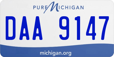 MI license plate DAA9147