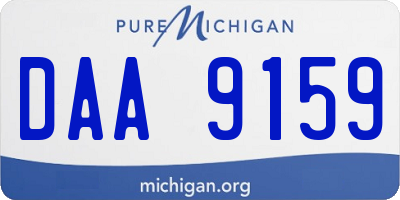 MI license plate DAA9159