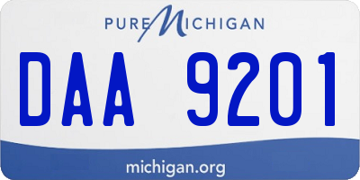 MI license plate DAA9201