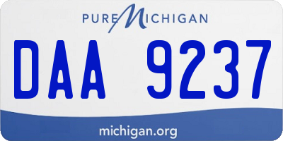 MI license plate DAA9237