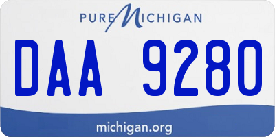 MI license plate DAA9280