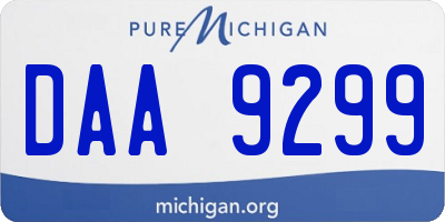 MI license plate DAA9299