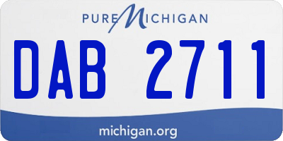 MI license plate DAB2711