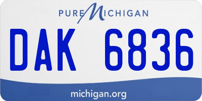 MI license plate DAK6836