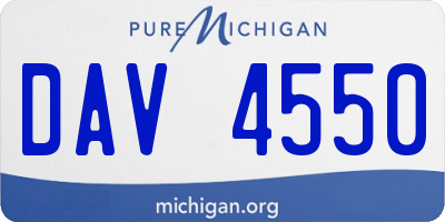 MI license plate DAV4550