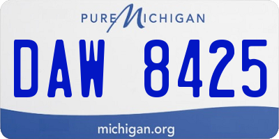 MI license plate DAW8425