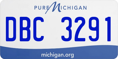 MI license plate DBC3291