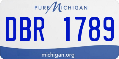 MI license plate DBR1789