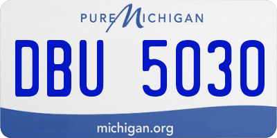 MI license plate DBU5030