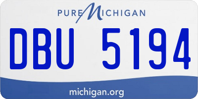 MI license plate DBU5194