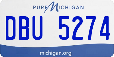 MI license plate DBU5274