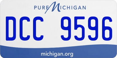 MI license plate DCC9596