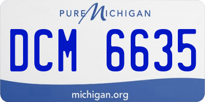 MI license plate DCM6635