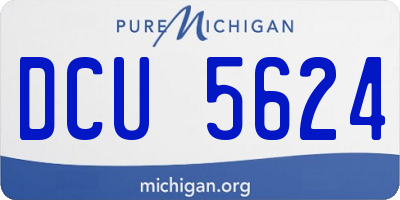 MI license plate DCU5624