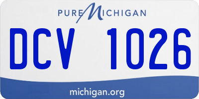 MI license plate DCV1026