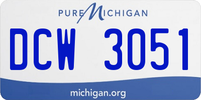 MI license plate DCW3051
