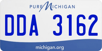 MI license plate DDA3162