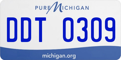 MI license plate DDT0309