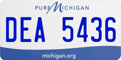 MI license plate DEA5436