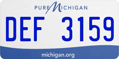 MI license plate DEF3159