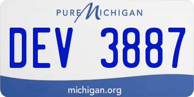 MI license plate DEV3887