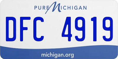 MI license plate DFC4919