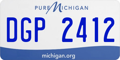 MI license plate DGP2412