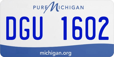 MI license plate DGU1602